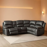 Bonded Leather Sectional Sofa Grey Power Reclining