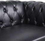 Black Faux Leather Chesterfield Sofa Set 3 Seater Loveseat