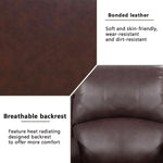 Leather Recliner Sofa Set Brown 3 Seater And Loveseat