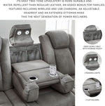 Gray Longlasting Faux Leather Power Reclining Sofa