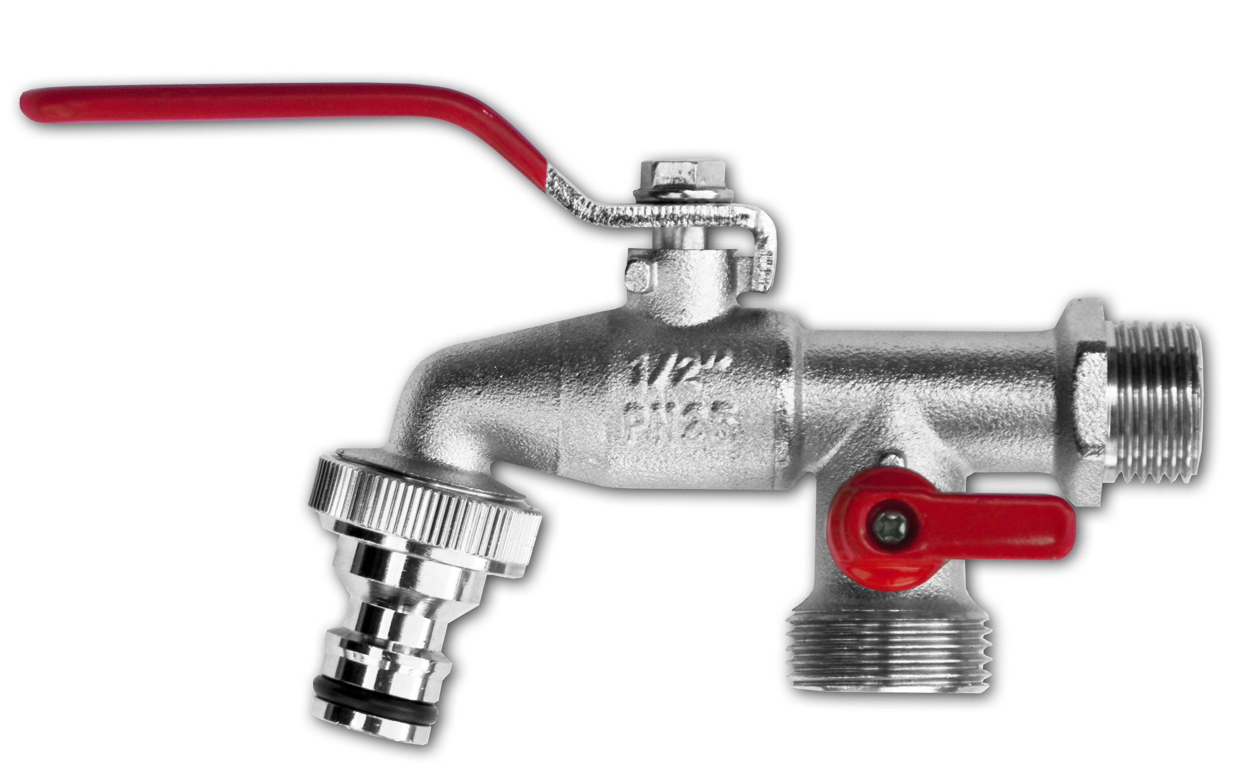 Double Garden Tap 3/4in BSPM Inlet Outdoor Watering Kit Outdoor Hose Accessory