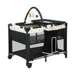 NNEIDS BoPeep Baby Cot Bed Crib Portable Bassinet Black