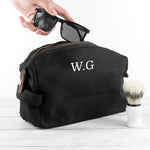 Personalised Men's Waxed Wash Bag