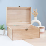 Personalised New Baby Keepsake Wooden Chest -  Booties