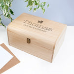 Personalised New Baby Keepsake Wooden Chest -  Pram