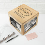 Personalised Baby Name in Cloud Oak Photo Keepsake Box