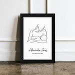 Personalised Line Art New Mum and Baby Feeding Print