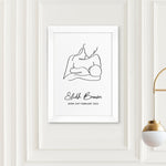 Personalised Line Art New Mum and Baby Feeding Print