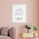 Personalised Line Art New Mum and Baby Feeding Print