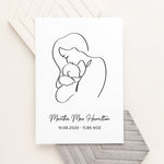 Personalised Line Art New Mum and Babys Love Print