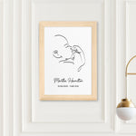 Personalised Line Art Relaxed Baby Print