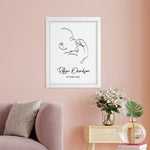 Personalised Line Art Relaxed Baby Print