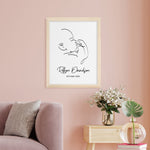 Personalised Line Art Relaxed Baby Print