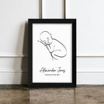 Personalised Line Art Resting Baby Print