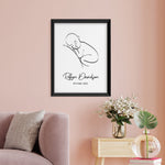 Personalised Line Art Resting Baby Print