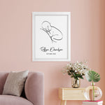 Personalised Line Art Resting Baby Print