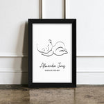 Personalised Line Art Sleeping Baby Print