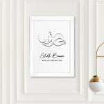 Personalised Line Art Sleeping Baby Print
