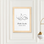 Personalised Line Art Sleeping Baby Print