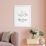 Personalised Line Art Sleeping Baby Print
