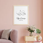 Personalised Line Art Sleeping Baby Print