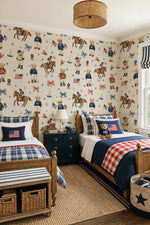 Preppy Teddy Bear Sporty Americana Wallpaper