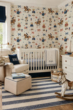 Preppy Teddy Bear Sporty Americana Wallpaper