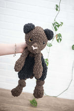 Teddy Bear Lovey, Bear Stuffed Animal, Crochet Teddy Bear Snuggler