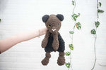 Teddy Bear Lovey, Bear Stuffed Animal, Crochet Teddy Bear Snuggler