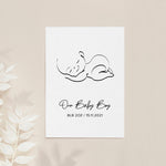 Personalised Line Art Sleeping Baby Print